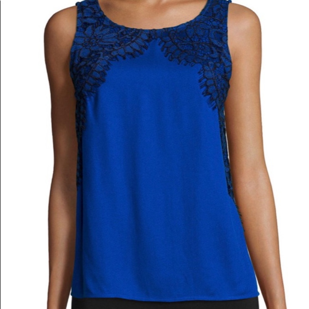 Ella Moss blue lace tank top